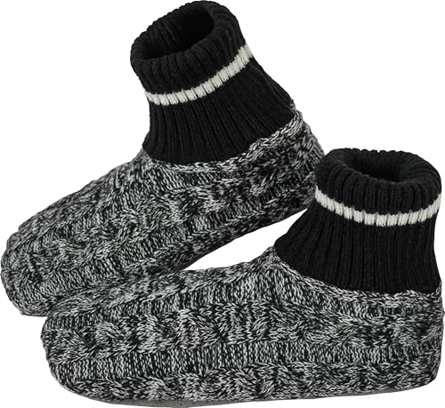 Image of BenSorts Men Fuzzy Slipper Socks with Grippers Non Slip Indoor House Socks Christmas Gifts