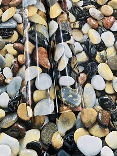 Image of WISDOM Stone Granite Marble Wallpaper Decorative Waterproof Adhesive Wallpaper Peel and Stick Countertop for Kitchen Table Others (Stone Blue Marble Wallpaper, 16 x 60)