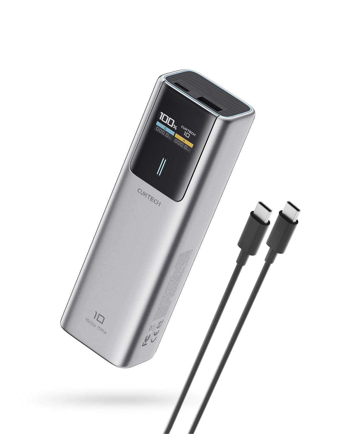 CUKTECH 10 Power Bank Ricarica Rapida, 10000mAh 100W Portatile Batteria Esterna con 2 Porte, TFT Display, USB C Caricatore Portatile Caricabatterie per Laptop MacBook Pro, Galaxy S23, iPhone 15 Pro