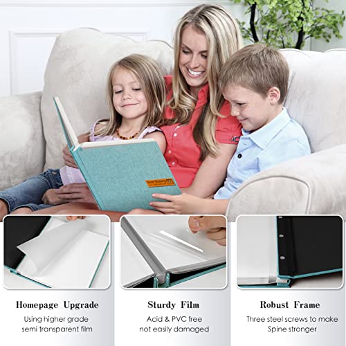 Large Photo Album Self Adhesive Magnetic Scrapbook,Scrapbook Album for 4x6 5x7 8x10 Picture,40 Pages Linen Cover Memory Book for Wedding Family Baby, with Metallic Pen and Scraping Plate(Grey) - Thumbnail 3