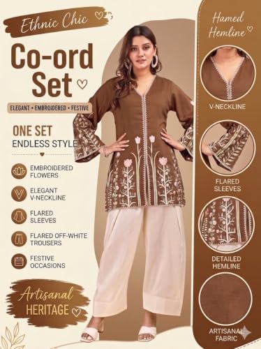 Image of Womanista coord set stylish | Farshi Salwar kurta set | Silk Blend Farsi Set