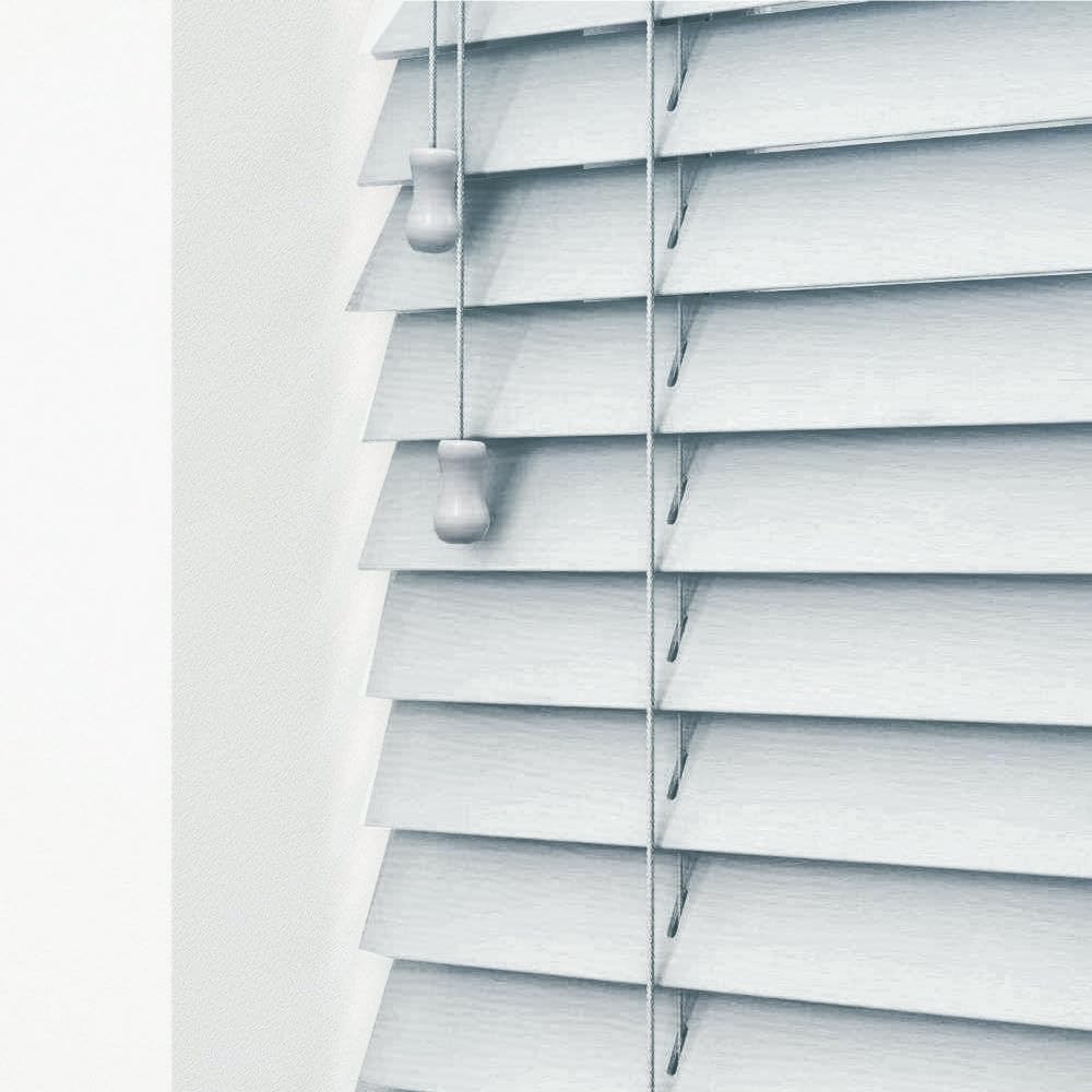 APEX FURNISHING Faux Wood Window Venetian Blinds with String Design 50mm Slats Easy Fit Trimmable Embossed Grey Home Office Windows Blind (174cm x 150cm)