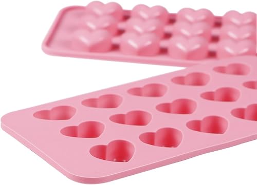 Miniatura 5 de Webake Moldes de silicona para caramelos de chocolate, 15 cavidades en forma de corazón para gomitas, gelatinas, fondant, cubitos de hielo, cera,