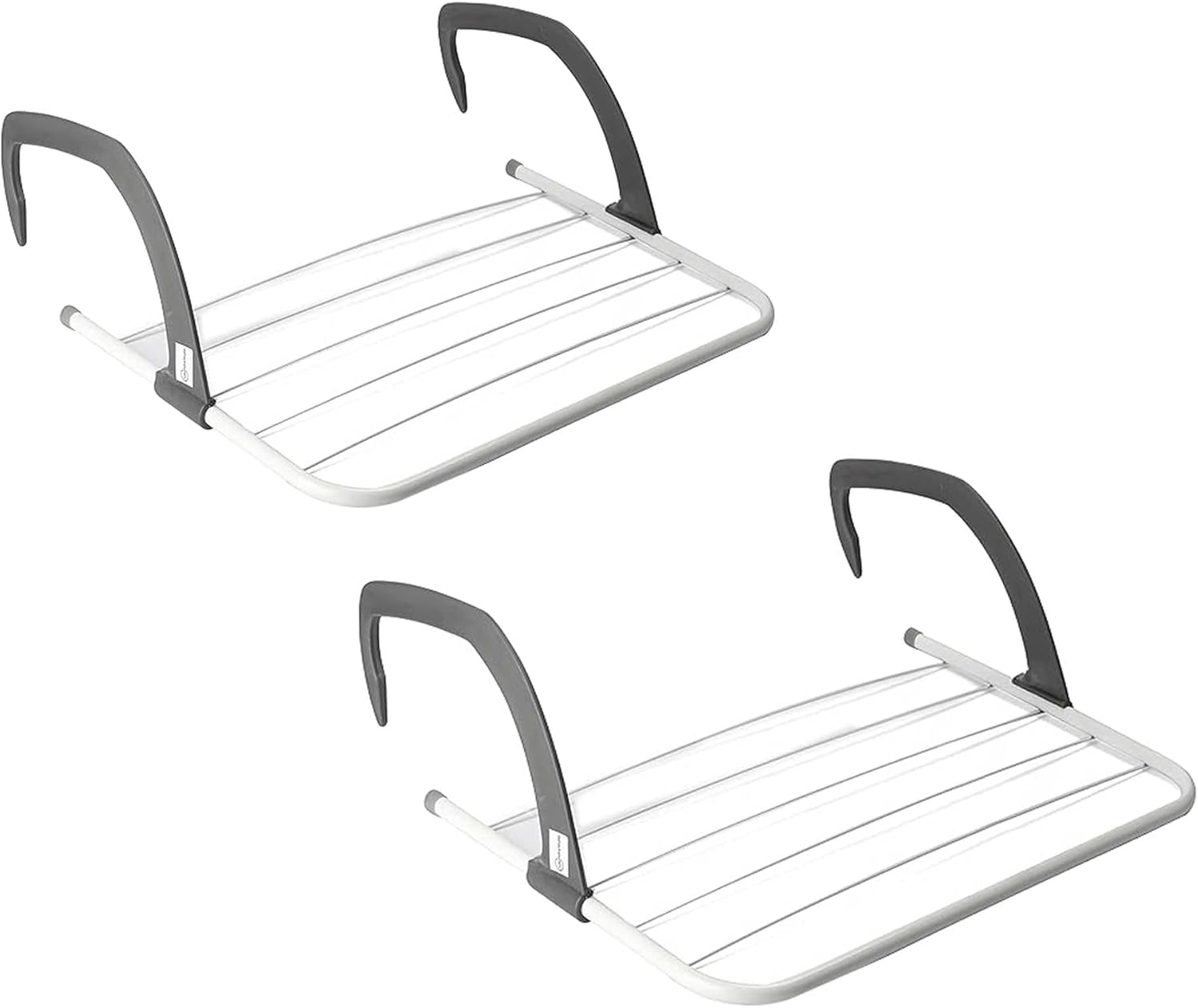 2 UR DOOR Foldable Indoor Cloth Airer Drying Rack - 5-Bar Radiator Bath Rack with Waterproof Adjustable Arms, Space-Saving and Easy to Install, Ideal for Indoor and Outdoor Use, Pack of 2