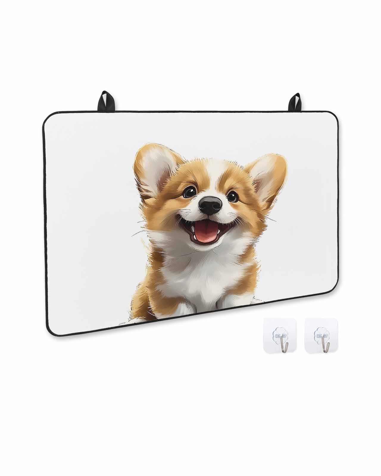 Stove Cover for Electric Stove, Watercolor Cute Puppy Modern Cartoon Animal Stove Top Cover for Glass Top, Heat Rubber Mat Foldable Cooktop Cover Top Protector, 31