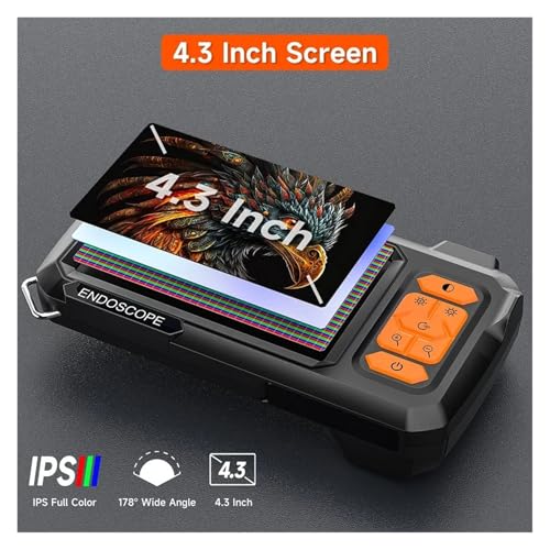 Cámara endoscópica 1080P y boroscopio de inspección de tuberías con lente dual y gran angular 3