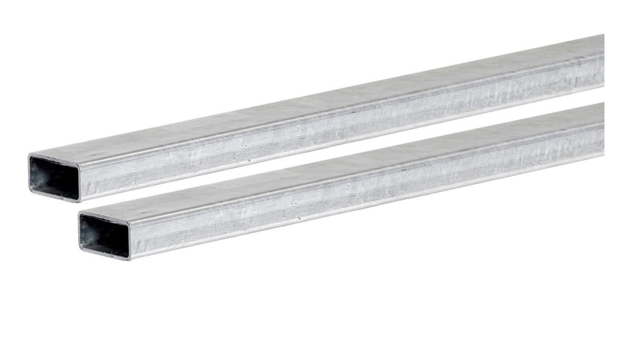 TUBO RECTANGULAR ACERO GALVANIZADO - Sección 80x40 mm - Longitud 2000 mm - Espesor 3 mm - 2 Unidades