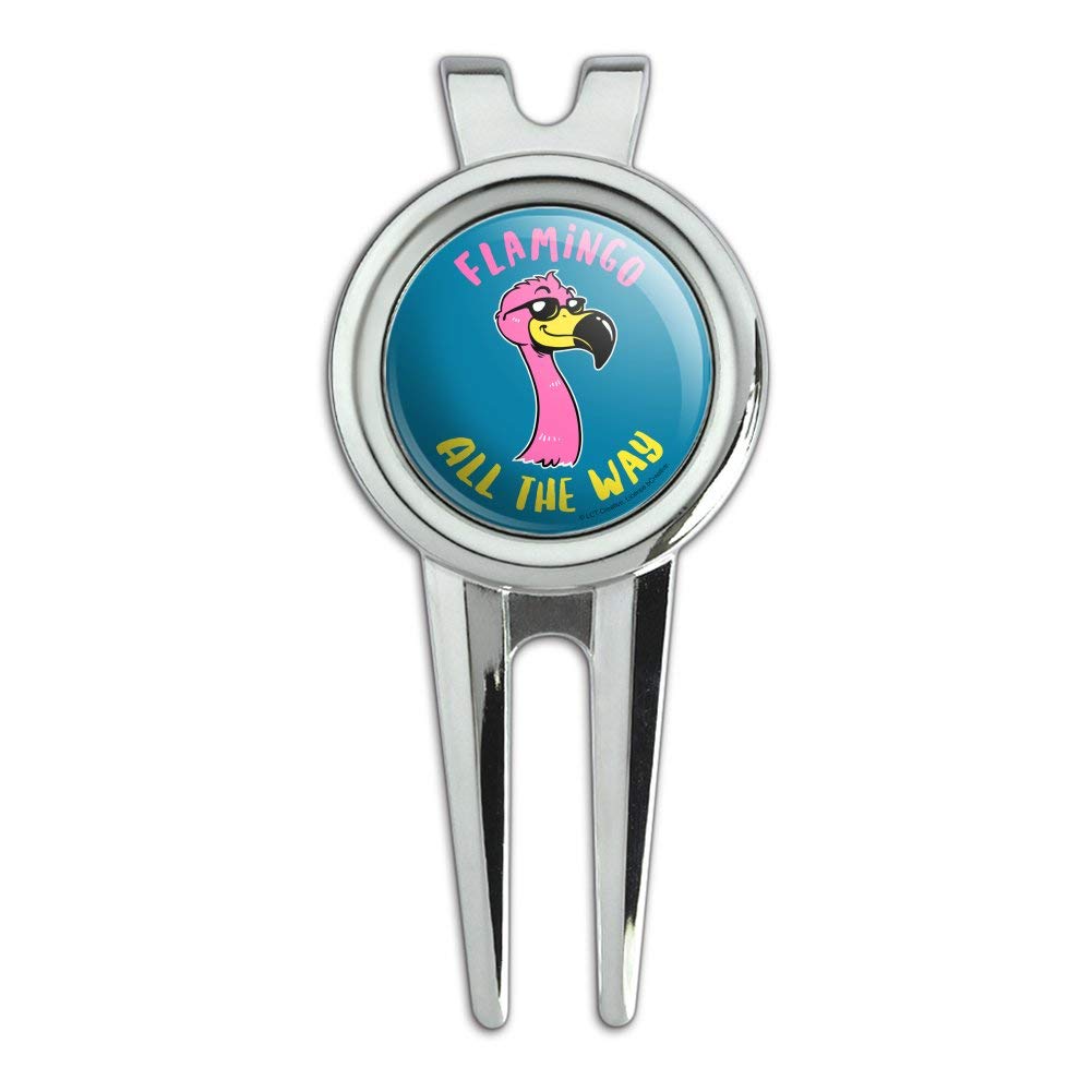 GRAPHICS & MORE Flamingo All The Way Funny Humor Golf Divot Repair Tool and Ball Marker
