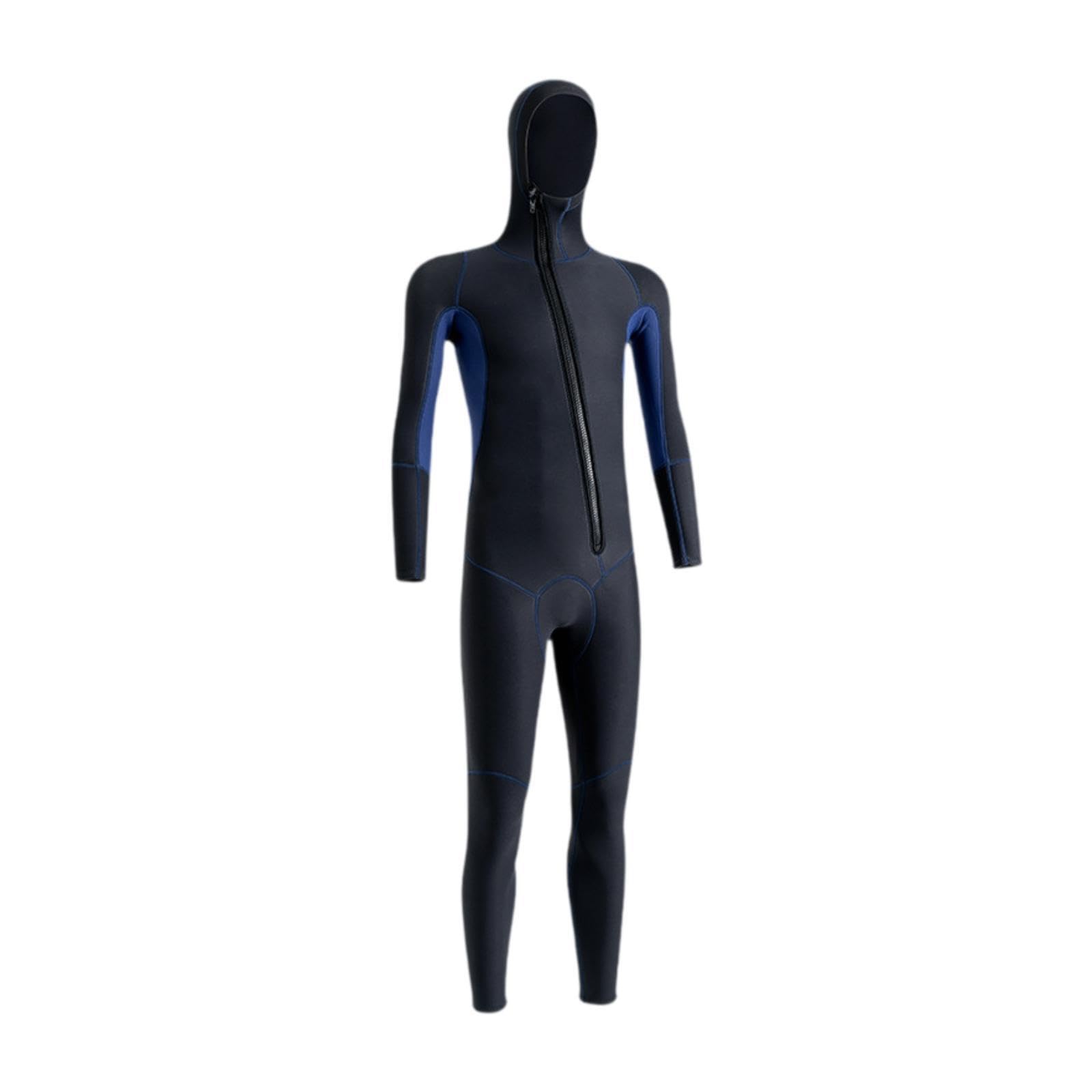 Muta da sub con cappuccio, leggera, comoda, elegante, adatta per | acquatici. La muta da uomo è realizzata in tessuto di nylon bifacciale da 3 mm di spessore e gomma neoprene SBR.
