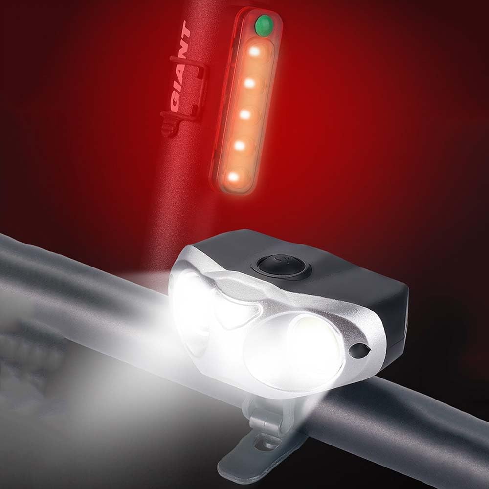 Fari per Biciclette Mountain Bike Fari di Guida Notturna Luci di Coda Ricarica USB Frog Lights Luci di Avvertimento per Ciclismo All'aperto