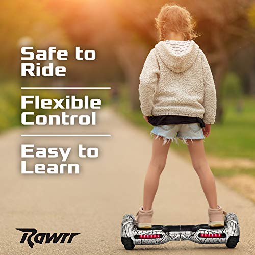 Rawrr Hoverboard With Led Wheel Lights And Bluetooth Speaker For Kids And Adults, Electric Self Balancing Scooters Hoverboards For Girls And Boys, Hover Board With Unique Pattern #TOP6