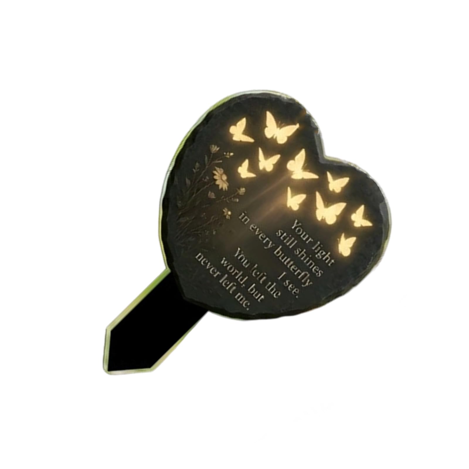 Memorial Grave Markers for Cemetery Heart Plaques Stake Sympathy Decorations for Outdoor Yard Sympathy Markers Decoration Garden Decoration Decorations for Garden Flag