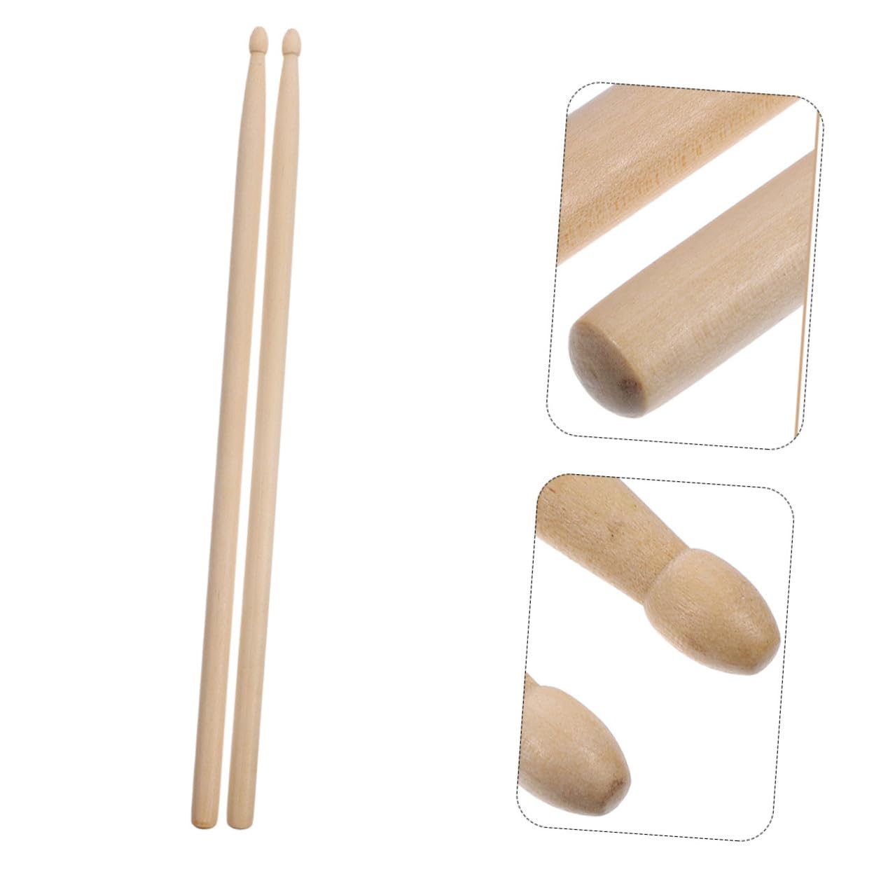 ibasenice 12paia Bacchette in Legno per Percussioni Bacchetta per Batteria con Punta in Legno Impugnatura Comoda per Gruppi Musicali Lezioni di Musica e Pratica di Batteria