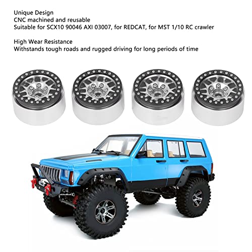 Cubo de roda RC de 1,9 polegadas, RC Beadlock Rim Usinagem CNC de condução estável Liga de alumínio