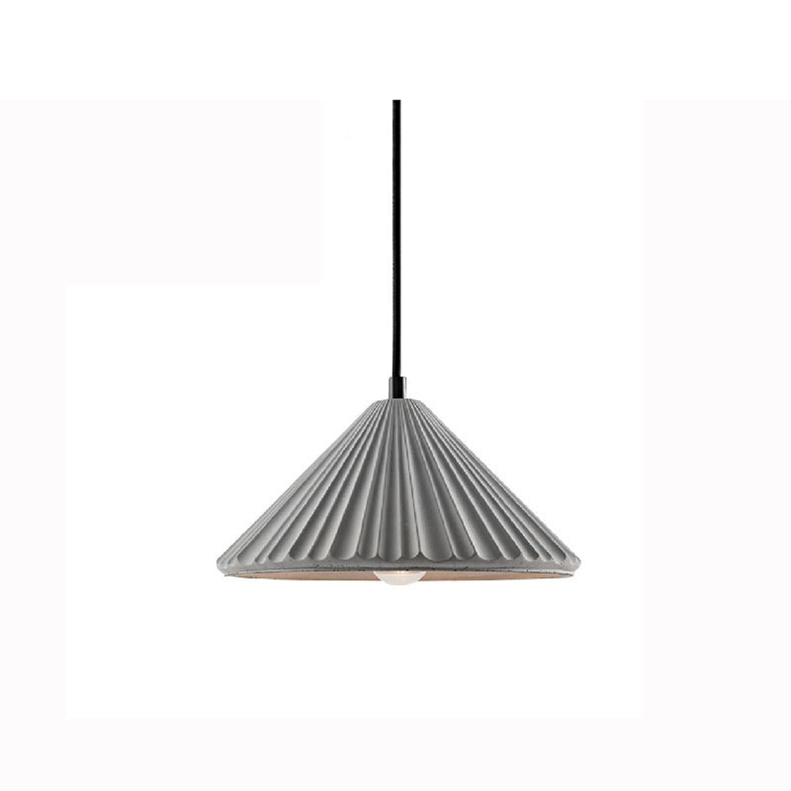 PLQWUJD Exquisite Chandelier Ceiling Light Fixture Cement Close to Ceiling Light E27 Ceiling Lamp Pendant Lighting Pleated Shade Chandelier w/Concrete Cone(Gray,14x25cm)