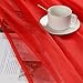 Ruthy's Textile Red Sheer Curtains 84 Inches Long Grommet Window Treatment Voile Panels 54