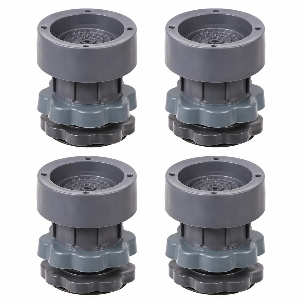 Adjustable Anti-Vibration Pads for Washing Machine & Fridge – Heavy Duty Height Extender Feet – Shock Absorbing, Noise Cancelling, Non-Slip Rubber Stand for Furniture & Appliances (Grey, 4 Pcs)-image-37