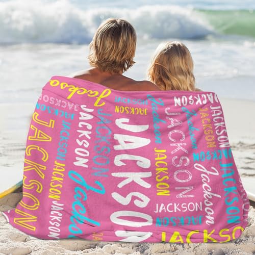 Personalized Name Blanket Customized Baby Blankets for Girls Boys Adults Monogrammed Blankets and Throws Christmas Birthday Mothers Fathers Valentines Day Gift