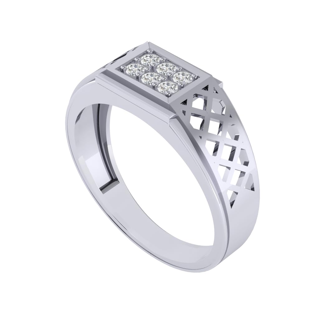 Pure 925 Sterling Silver Modern Designer Band Ring | Gold, Rhodium, Rose Gold Plating Options | Diamond Ring Gift for Men and Boys | Model RSM00034-picture-26