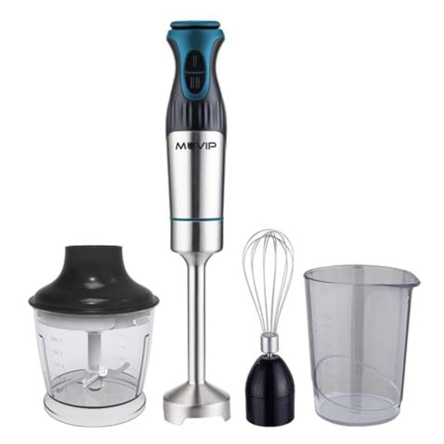 Mikser ręczny Inox 1200W + akcesoria - 2 prędkości - regulacja prędkości - korpus ze stali nierdzewnej