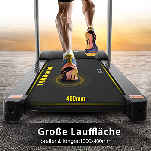 ISE Elektrisches Laufband klappbar, 2,0 PS Motor bis 14 KM/H, Multifunktions-LCD-Display mit 12 Programmen, Leises Home… – Bild 5