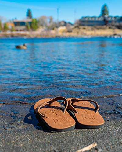 Qwave Mens Flip Flops Thong Sandals, Classic Leather Sandals for Men4