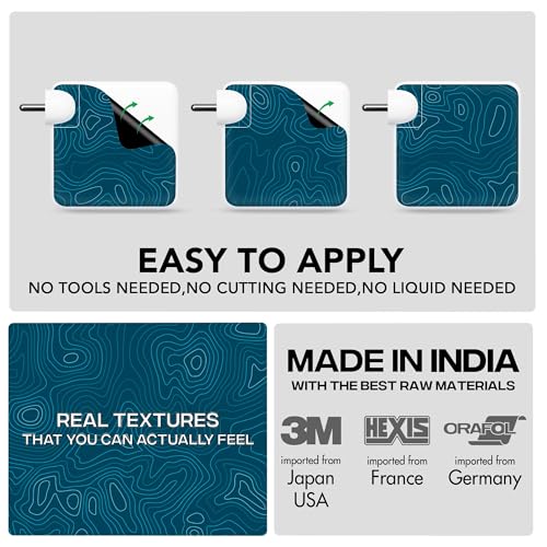 Image of Capes India Protective Adapter Skin Cover Compatible with MacBook Adapter 96W| Not a Case | Vinyl Skin Sticker (Aqua)