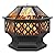 Yaheetech Fire Pit Fire Pits for Outside 24in Hex Shaped Firepit Bowl with Spark Screen & Poker for Patio Backyard Garden Picnic Bonfire Camping