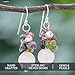 NOVICA Artisan Handmade Cultured Freshwater Pearl Rose Quartz Cluster Earrings .925 Sterling Silver Tourmaline Multigem Multicolor Pink White Dangle Beaded Thailand Birthstone 'Petal Romance'