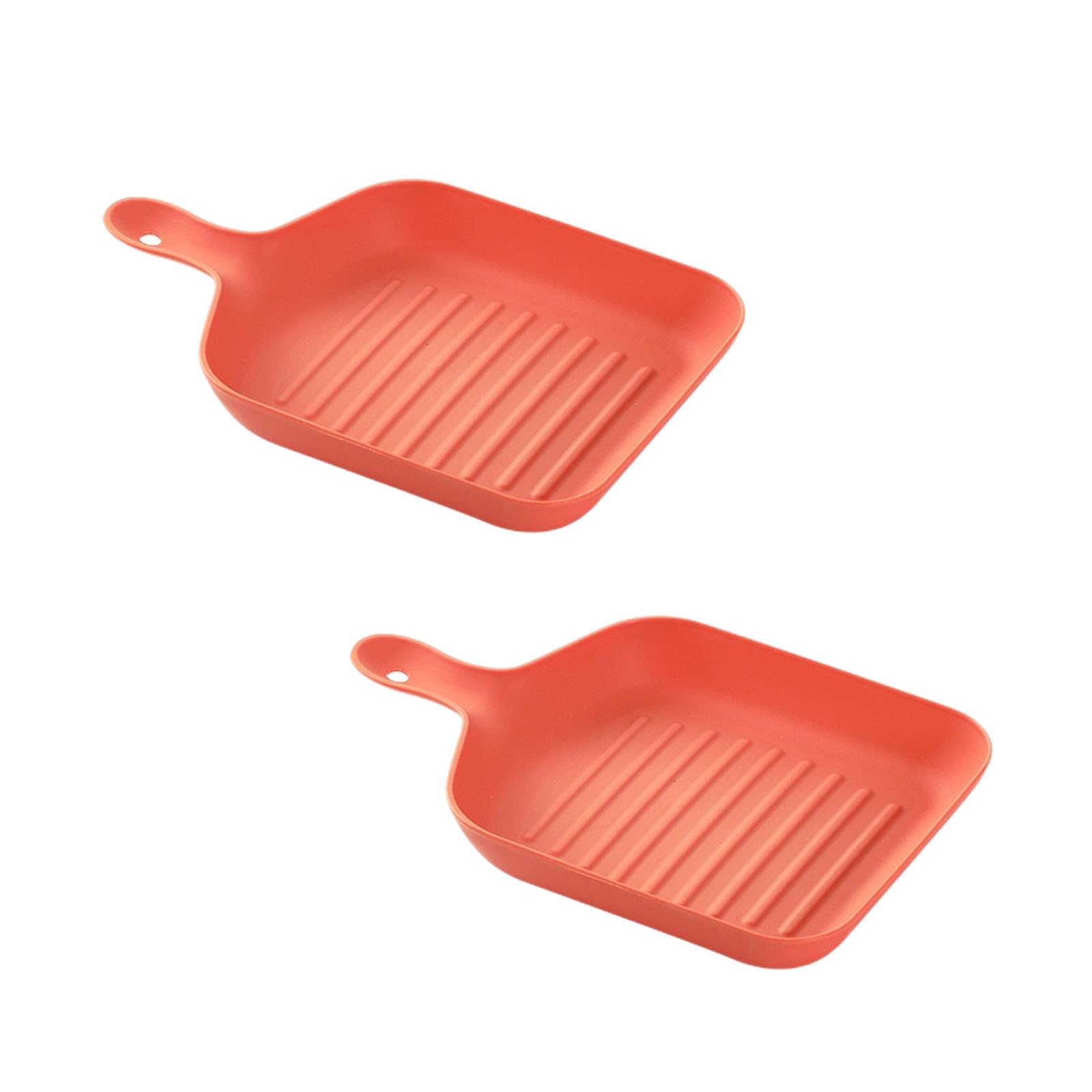 HACLEN Plastic Plates Reusable, Dinner Plates Set of 2, Microwave Plate, Unbreakable Camping Plates for Salad Pasta Party Home Office,Orange
