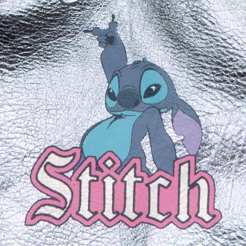 Disney Lilo & Stitch Rock and Roll Girl's Faux Leather Jacket - Zip-Up Moto Biker Jacket for Kids4