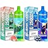Ecenk Vaper Sin Nicotina 25000 Caladas 2 piezas Recargable Pod Desechable Cigarrillo Electrónico 10 Sabores RGB Luces de colores (Chicle Sandía+Arándano Razz Hielo)
