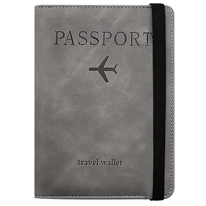 Protector Grey Passport Holder Travel Wallet Organiser, PU Leather, Document Case for Men and Women-image-16