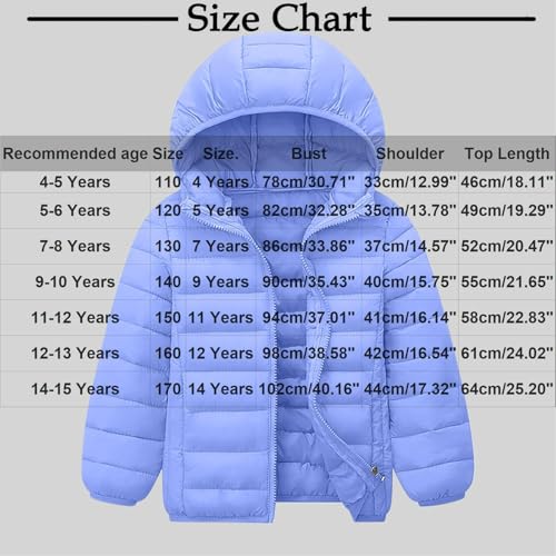 Puffer Jackets for Girls Fashion Boys Fall Lightweight Jacket Cute Kids Zip up Coat Winter Warm Teen Girl Outerwear3