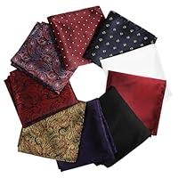 SAFIGLE 9 Piezas pañuelo de bolsillo cuadrados de tela accesorios de traje de hombre pañuelos de bolsillo pañuelos para hombre cuadrado de bolsillo de los hombres Hilo de poliester
