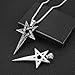 AOOMO Inverted Pentacle Necklace for Men Stainless Steel Retro Gothic Pentagram Wiccan Pagan Pendant Jewelry Gift