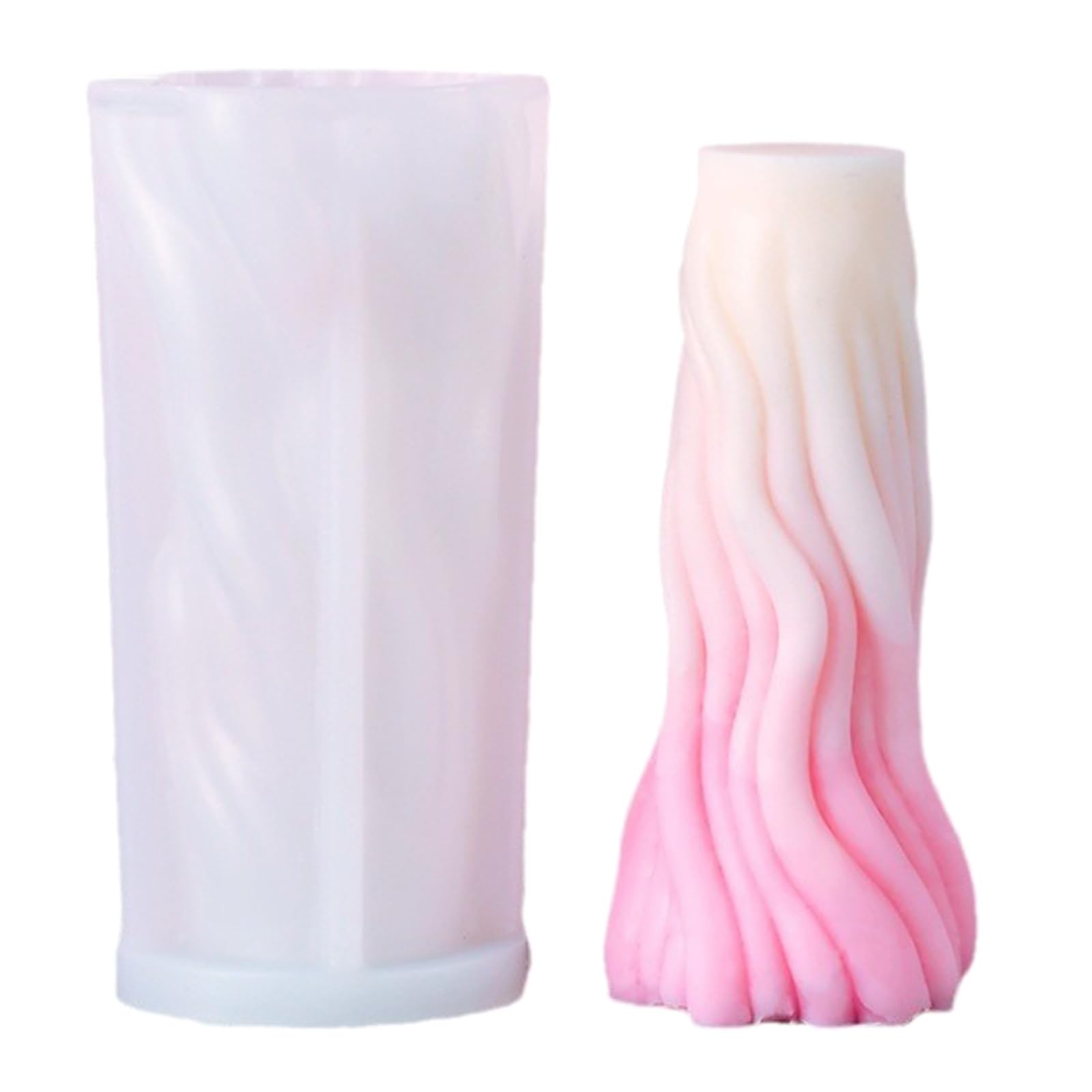 Alksubbm 3D Cylinder Mold Silicone Cake Resin Molds 3D Art Wax Making Soap Cylinder