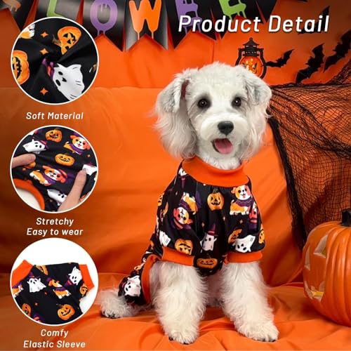 Pyjama d'Halloween pour chien XPUDAC taille S orange