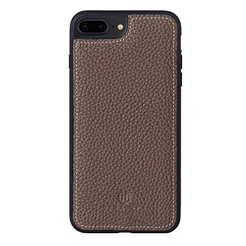 iPhone 8 Plus/iPhone 7 Plus 本革ケース シュリンクカーフレザー 耐衝撃 ハンドメイド ギフト おしゃれ シンプル 大人可愛い メンズ レディース スマホケース 暗褐色 モール モグラ色 トープ SPG-8P-Taupe