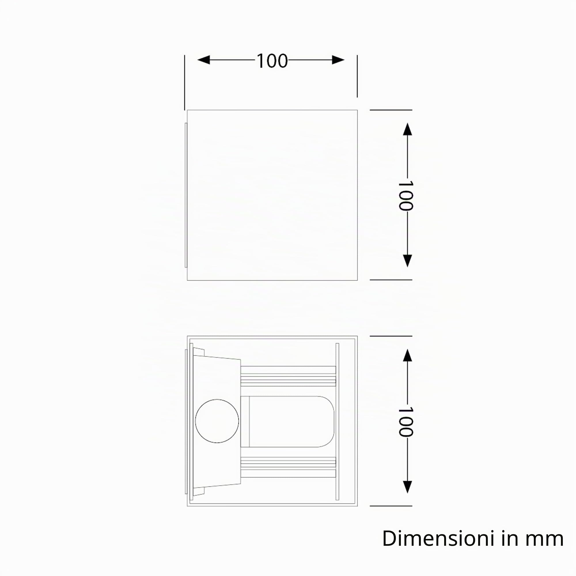 ledscom.de 2 applique CUBEL per esterni, IP65, illuminazione verso l'alto/verso il basso, sensore di movimento, antracite opaco, quadrate, 1x G9 max. 10 W