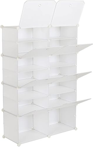 DDOY Organizador de zapatos cajas de zapatos resistentes y transparentes apilables ahorro de espacio cajas de zapatos de plástico con tapas a prueba