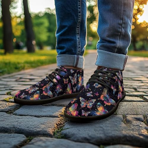 Chririnla Colorful Butterfly Athletic Shoes Women Barefoot Walking Sneakers Wide Round Toe Boots Non Slip Trail Running Shoe with Zero Drop Sole Minimalist Sneaker
