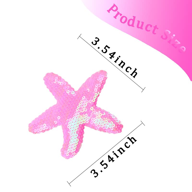 Miniatura 5 de 4 pinzas para el cabello con estrellas de mar, lentejuelas, estrella de mar, pasadores para el cabello con purpurina, accesorios para el cabello de