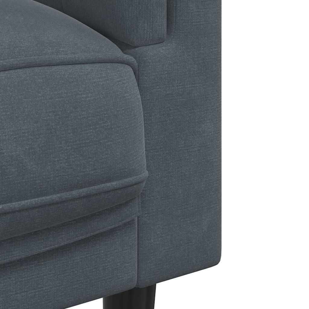 Sofá con Cojines 3 plazas Terciopelo Gris Oscuro
