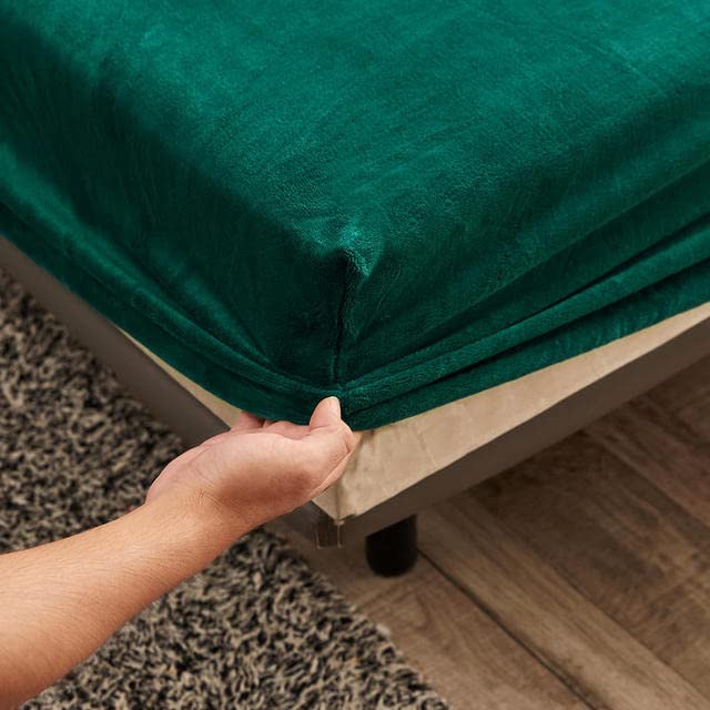 JIAMU Winter Plush Elastic Fitted Sheet Double Bed Sheet Soft Warm Velvet Bedspread Mattress Cover Bed Linen Protector