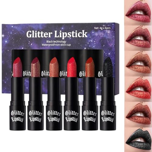 Batom Brilhante | Gloss Labial Cintilante - 6 Unidades Batom Cint...