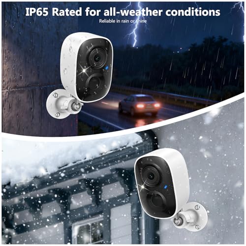 Image of 2K Security Camera Wireless Outdoor,Solar Powered WiFi Cameras for Home Security with Motion Detection,Color Night Vision(Spotlight),Instant Alert,2-Way Audio,Siren&SD /Cloud Storage,IP65,2.4GHz,2 Pack