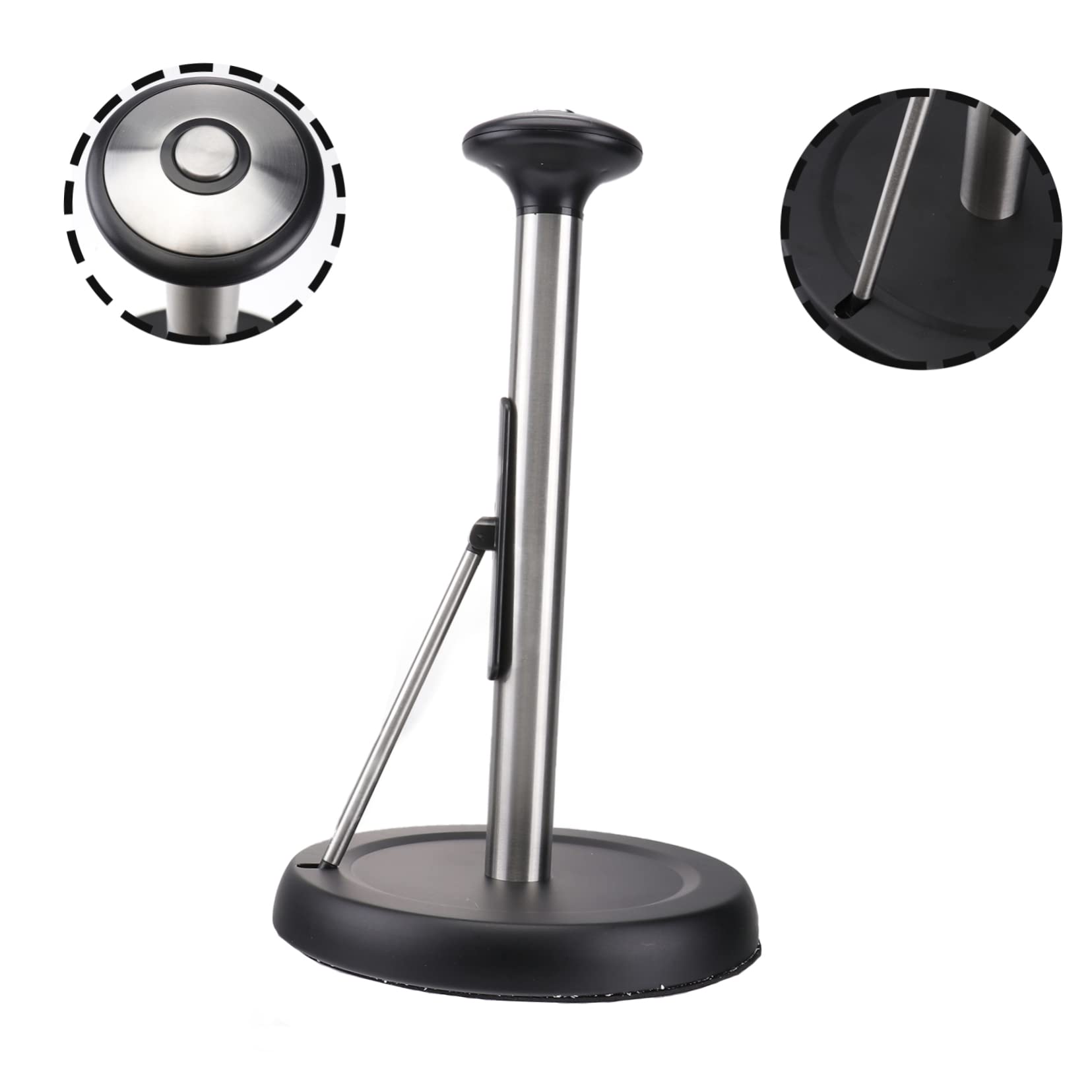 Distributeur Essuie Tout Noir Support Vertical pour Pratique et Stable la Cuisine Salle de Bain