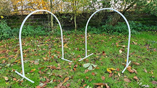 Wuzzmann Set 2 x NADAC Hoopers Bogen/Hoop/Hoops/Fun Hoopers Agility Bogen mit Ständer/PVC weiß/grau Cover