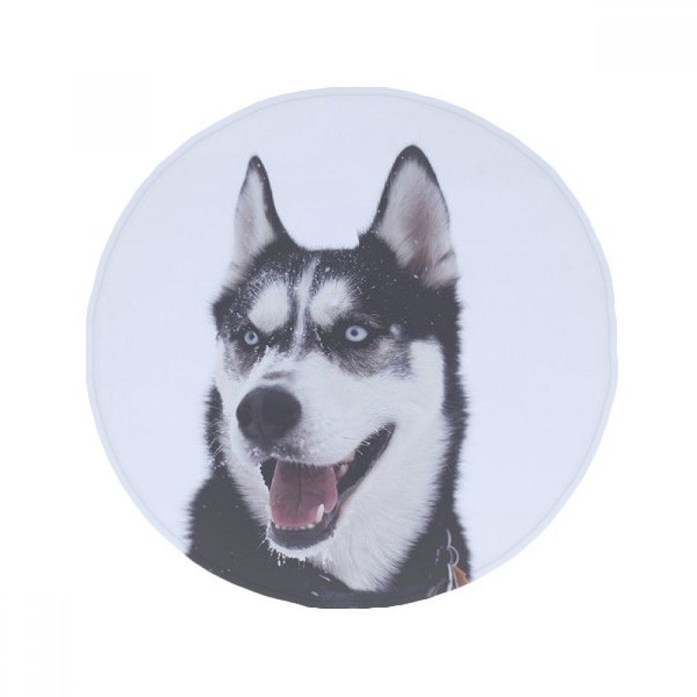 Tapis husky de neige rond pour décorer l'entrée et sécuriser la salle de bain